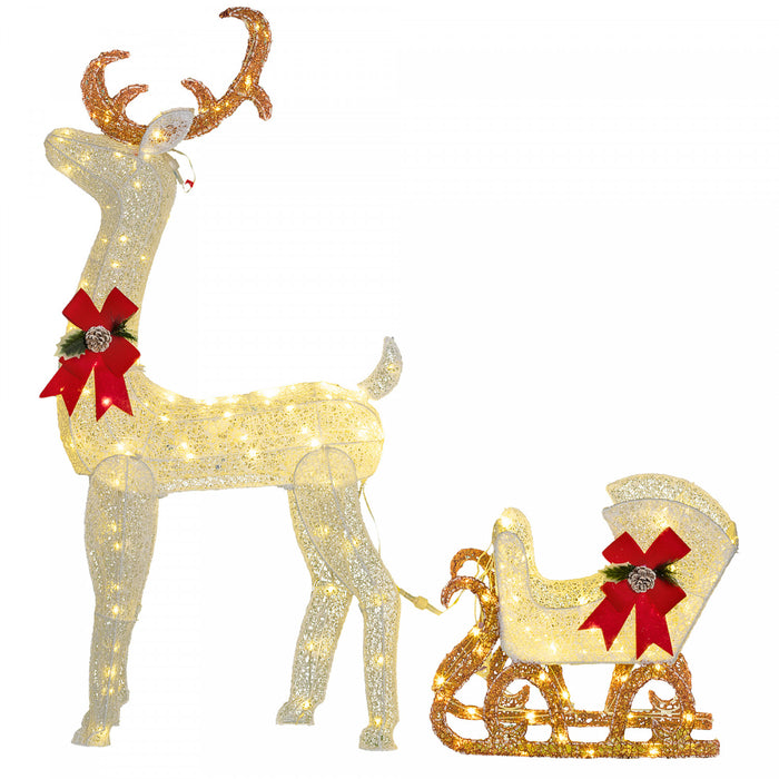 Outsunny Light Up Reindeer Christmas Decoration With 170 Led Lights