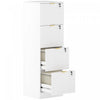 HOMCOM 4 Drawer File Cabinet Fluted Vertical Filing Cabinet with Lock White