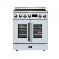 Forno Torino French Door 30 Inch White Induction Range, 4.32 cu.ft. - FFSIN0950-30WHT Electric Range 