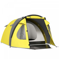 Outsunny 3-4 Person Camping Tent, Easy Set Up Dome Tent With Porch