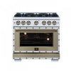 Forno Ambassador 36\" Gas Range in White, 6 Sealed Burners, 5.2 Cu.Ft. Oven - FFSGS6299-36CPWHT