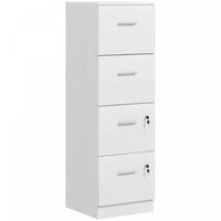 HOMCOM 4 Drawer File Cabinet Locking Filing Cabinet for A4 and Letter Size