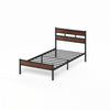 Roman Bamboo and Metal Platform Bed with Headboard - Twin Size