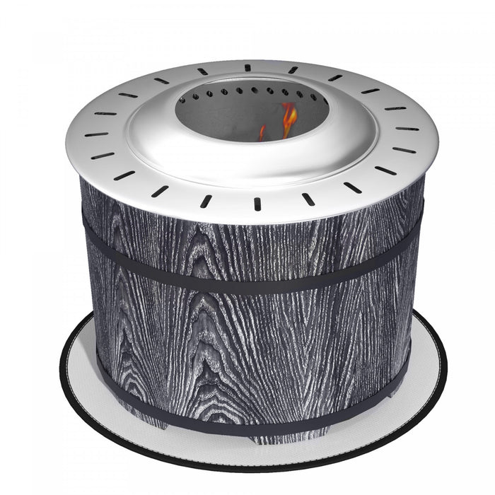 Outsunny Smokeless Fire Pit With Mat, 20\" Firepit, Magnesium Oxide, Black