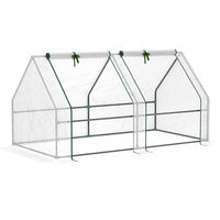 Outsunny 6' X 3' X 3' Portable Tunnel Greenhouse Outdoor Garden Mini With Large Zipper Doors & Water