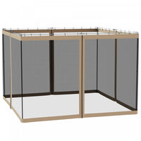 Outsunny Replacement Mosquito Netting For Gazebo 10' X 10' Screen Walls For Canopy With Zippers For
