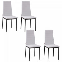 HOMCOM Dining Chairs Set of 4, Linen Fabric Upholstered Accent Chairs White
