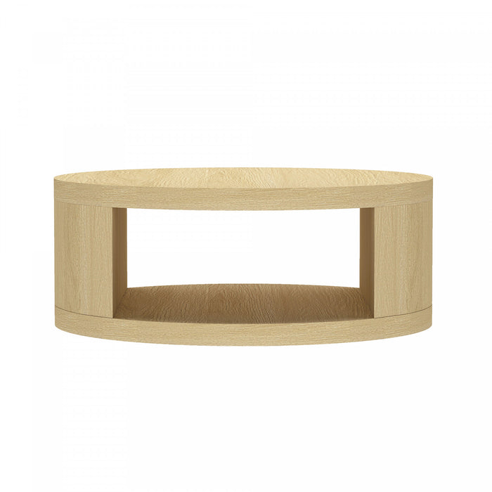 Alure Contemporary 36\" Round Coffee Table in Natural Oak
