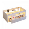 Emily Coffee Table with LED Lights and Open Storage,White | Emily table basse avec eclairage LED et rangement ouvert, blanc