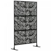 Outsunny Metal Privacy Screen Panel With Expansion Screws Outdoor Divider
