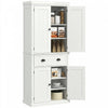 HOMCOM 72\" Kitchen Pantry, Freestanding Storage Cabinet with Drawer, Cream
