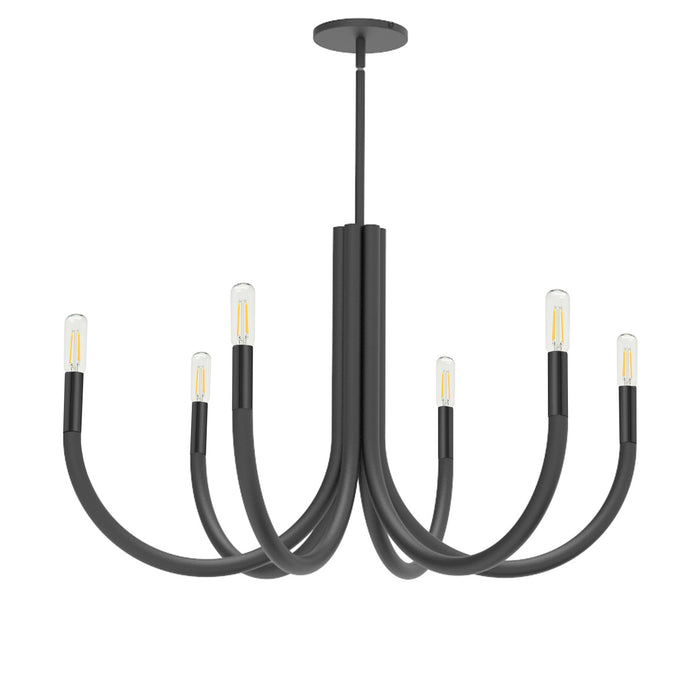 Dainolite Wand 6 Light Chandelier Matte Black Lamp