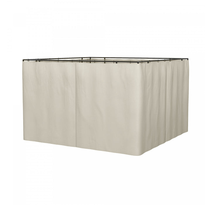 Outsunny Replacement Gazebo Curtains With Zipper, 4-panel Gazebo Privacy Side Panels Only, For 10' X 12' (3 X 3.6 M) Gazebos Or Pergolas, Hooks/c-rings Included, Beige