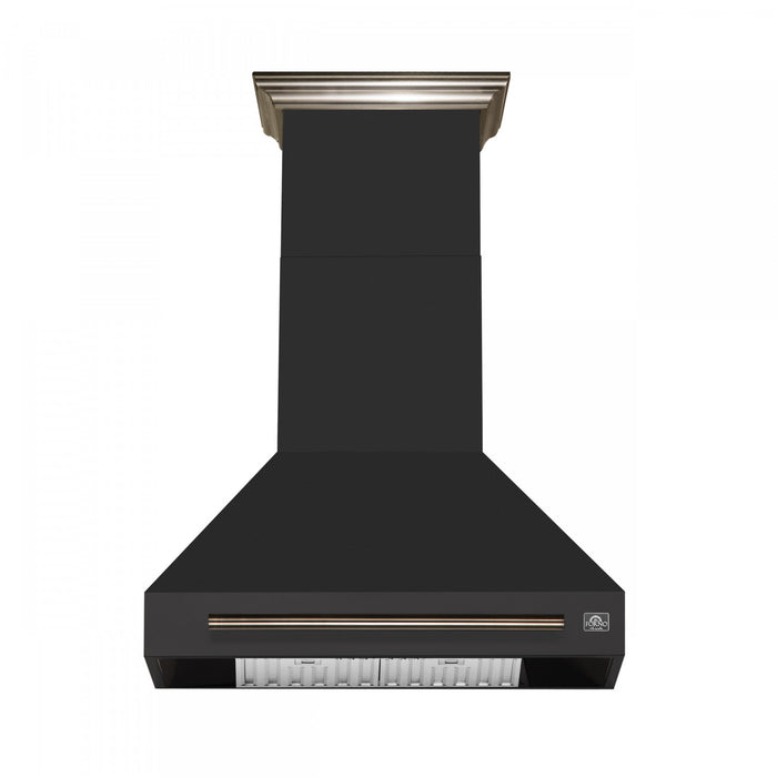 Forno Aria 30 Inch Wall-Mounted Range Hood, Black- FRHWM5095-30BLK