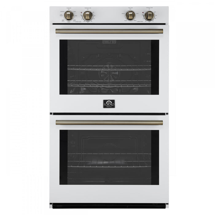 Forno Vomero 30 Inch Electric Double Wall Oven in White, 5 cu. ft. Convection Oven - FBOEL1324-30WHT
