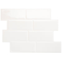 Smart Tiles Peel and Stick 4-Sheet 12 x 9 Backsplash - Metro Blanco
