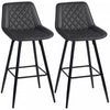 HOMCOM Bar Stools Set of 2, Counter Height, 27.25" Kitchen Stools, Black