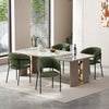 Ethan Set of 4 Modern Corduroy Upholstery Side Chair with Angled Legs and Adjustable Feet,Green Dining Chair