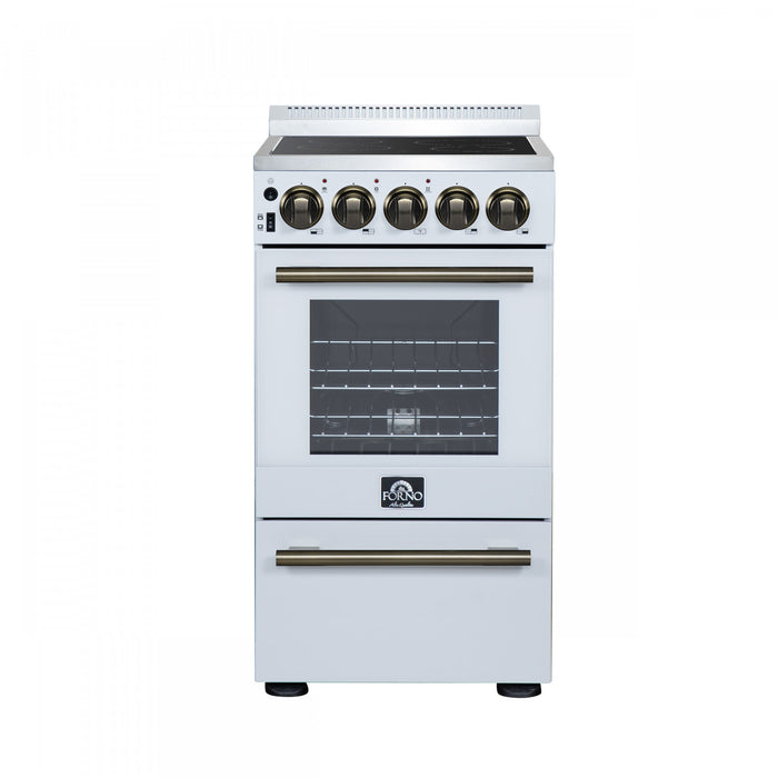 Forno Pallermo 20 Inch Electric Range in White, 2.05 cu.ft. - FFSEL6051-20WHT