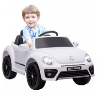 Qaba 12v Electric Car For Kids, Volkswagen Beetle Licensed Battery Powered Ride-On Kids Car With Par