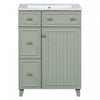 Jonas 24\" Solid Wood Bathroom Vanity Cabinet With Storage Drawers And Door - Green