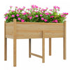 Outsunny Wooden Raised Garden Bed With Drain Holes, Bed Liner For Vegetables, Flowers, Herbs, Outdoor Elevated Planter Box With Legs For Backyard Patio Balcony, 45.3\"x21.7\"x31.5\"