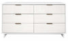 Granville Modern 55\" Dresser in White (6-Drawer)