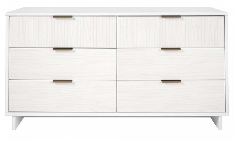Granville Modern 55\" Dresser in White (6-Drawer)