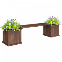 Outsunny Raised Garden Bed Plant Stand Wooden Garden Planter & Bench