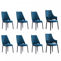 Kara Modern 8-Piece Dining Chair Set in Blue 