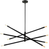 Dainolite Wand 8 Light Chandelier Small Matte Black Lamp