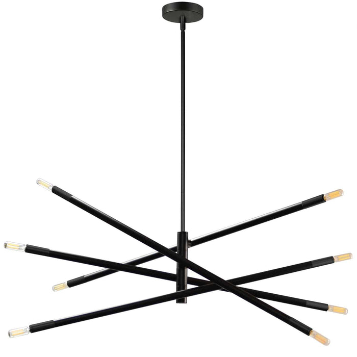 Dainolite Wand 8 Light Chandelier Small Matte Black Lamp