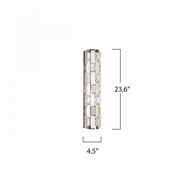 Elegance Integrated Led Wall Sconce, Chrome With Crystal Glassware
