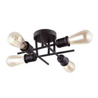Dainolite Nebraska 4 Light Flush Mount Espresso Finish Lamp