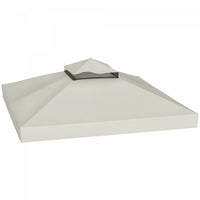 10' x 10' Double Tier Gazebo Replacement Canopy Cover, UPF30+, Light Grey