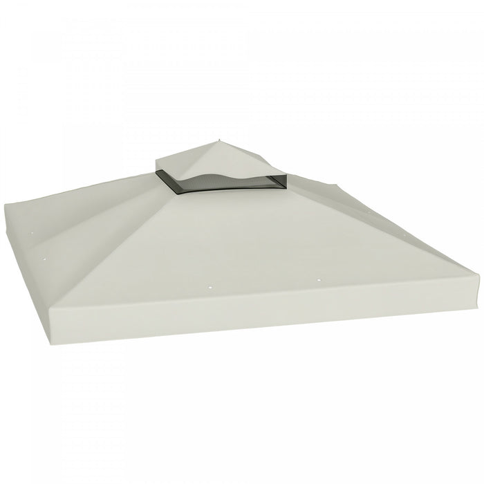 10' x 10' Double Tier Gazebo Replacement Canopy Cover, UPF30+, Light Grey