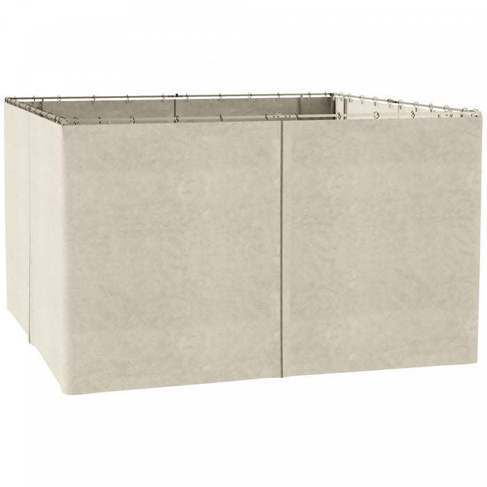 Outsunny Replacement Gazebo Curtains With Zipper, 4-panel Universal Gazebo Privacy Sidewall For Most 10' X 13' Gazebo Canopy Pavillion, Hooks/c-rings Included, Beige