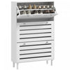 HOMCOM Shoe Storage Cabinet with Adjustable Shelves White