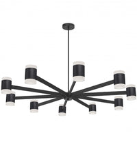 Dainolite Wilson Chandelier 140w Matte Black White Acrylic Diffuser Lamp