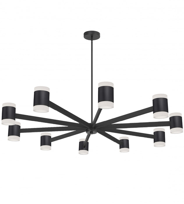 Dainolite Wilson Chandelier 140w Matte Black White Acrylic Diffuser Lamp