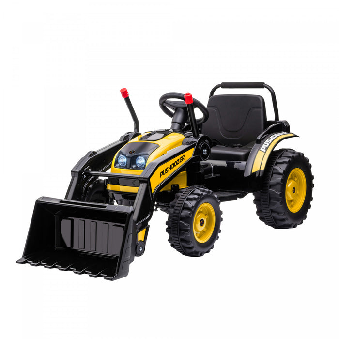 Aosom Kids Digger Powered Ride-On Excavator 6v Battery Powered Construction Tractor Music Headlight Moving Forward Backward Gear For 3-5 Years Old Yellow