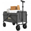 Outsunny Collapsible Folding Wagon Cart, Portable Outdoor Utility Compact Small Garden Cart with Universal Wheels and Adjustable Handle for Sports, Camping, Shopping, Grey