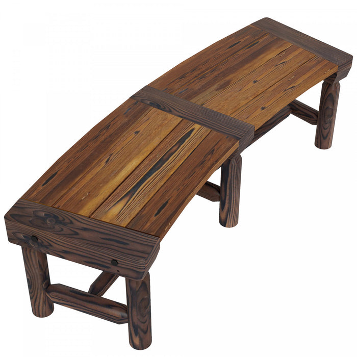 Outsunny Round Wooden Garden Tree Bench With Slatted Seat, Brown