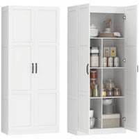 HOMCOM Kitchen Pantry Cabinet with Soft-Close Hinges Kitchen Cabinet White