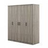 Christ 59.2\" 4-door Wooden Wardrobe With Drawer And Hanging Storage, Grey