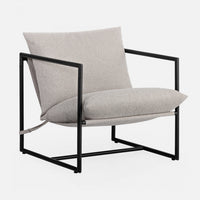 Aidan Metal Frame Sling Accent Chair with Cushions - Oatmeal 