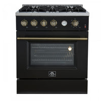 Forno Marco 30-inch Gas Range Black ,4.32 cu.ft - FFSGS6277-30BLK