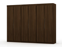 Mulberry Contemporary Modern 13-Piece Wardrobe Closet in Chestnut Brown