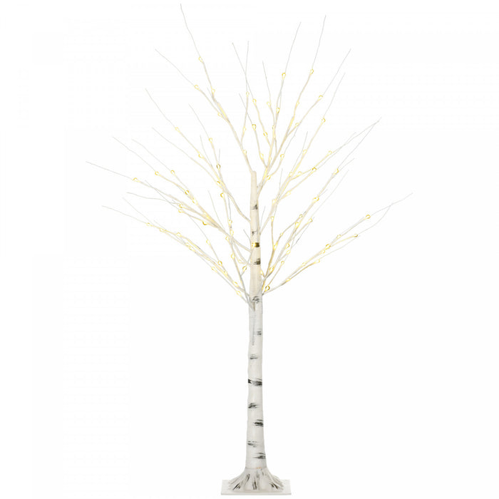 Homcom 5ft Artificial White Birch Tree For Indoor Covered Outdoor