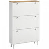 HOMCOM Shoe Cabinet with 3 Flip Drawers for 24 Pairs of Shoes, White
